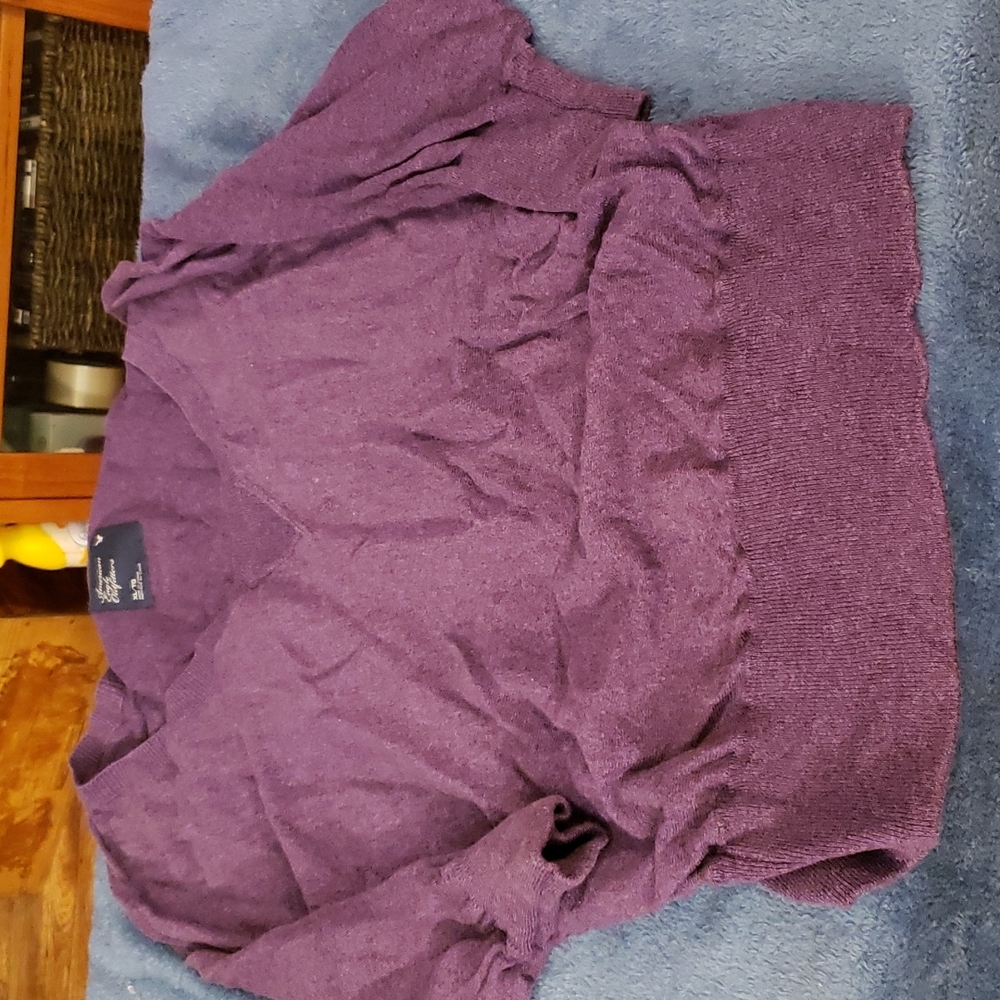 American Eagle scoop neck cinch waist sweater
